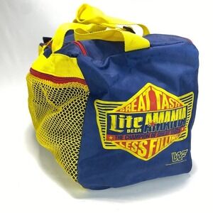 VTG WWF Gym Duffel Bag Original 80s World Wrestling Federation Miller Lite